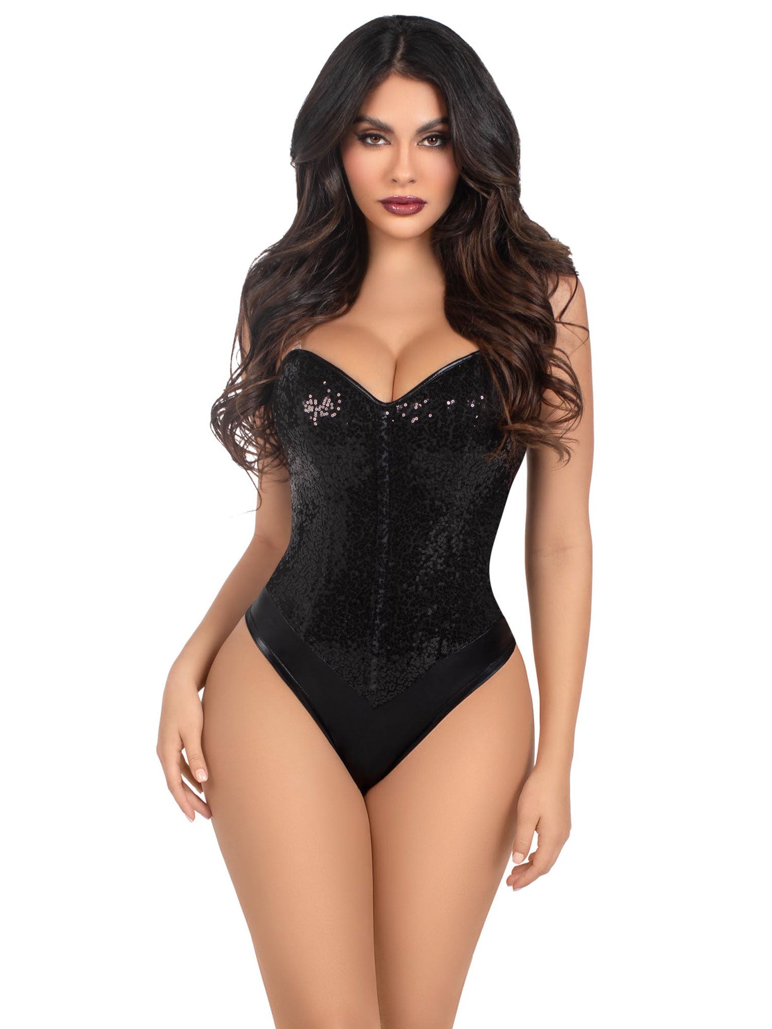 Sequin Bodysuit - Large - Black - Not Very Vanilla