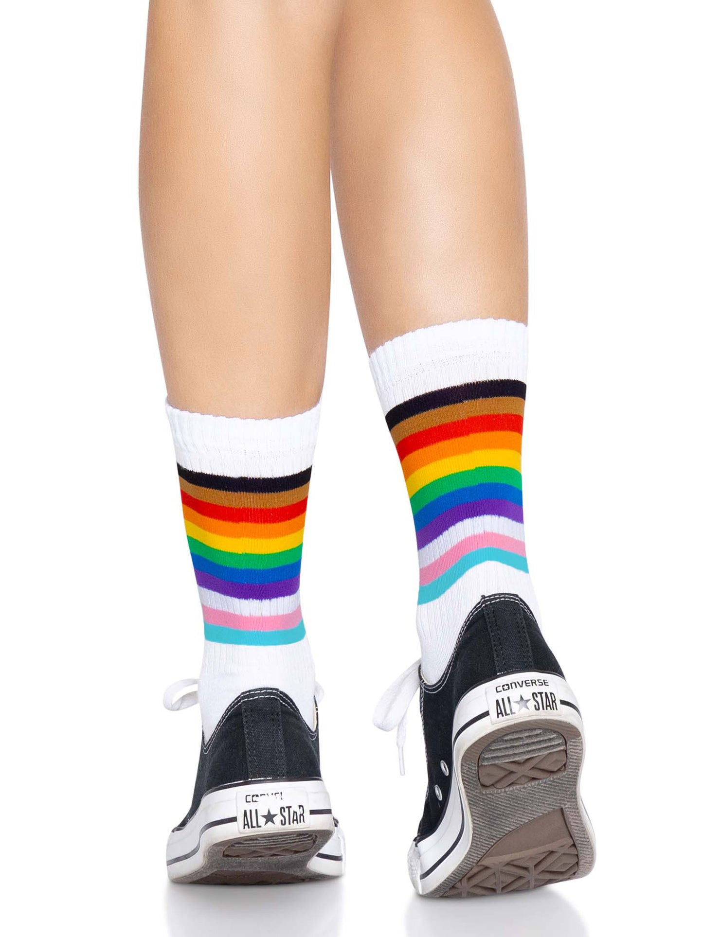 Pride Crew Socks - One Size - Rainbow - Not Very Vanilla