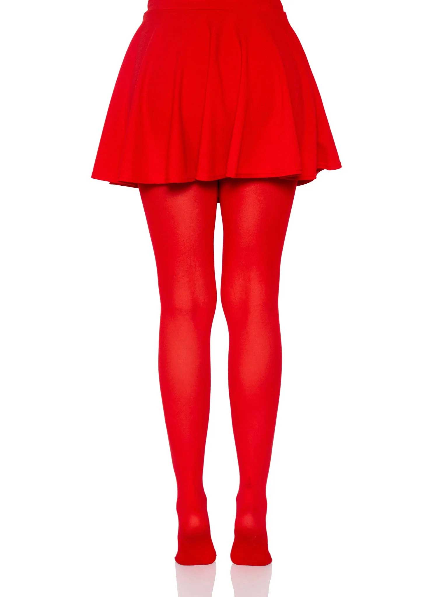 Nylon Tights - One Size - Red - Not Very Vanilla