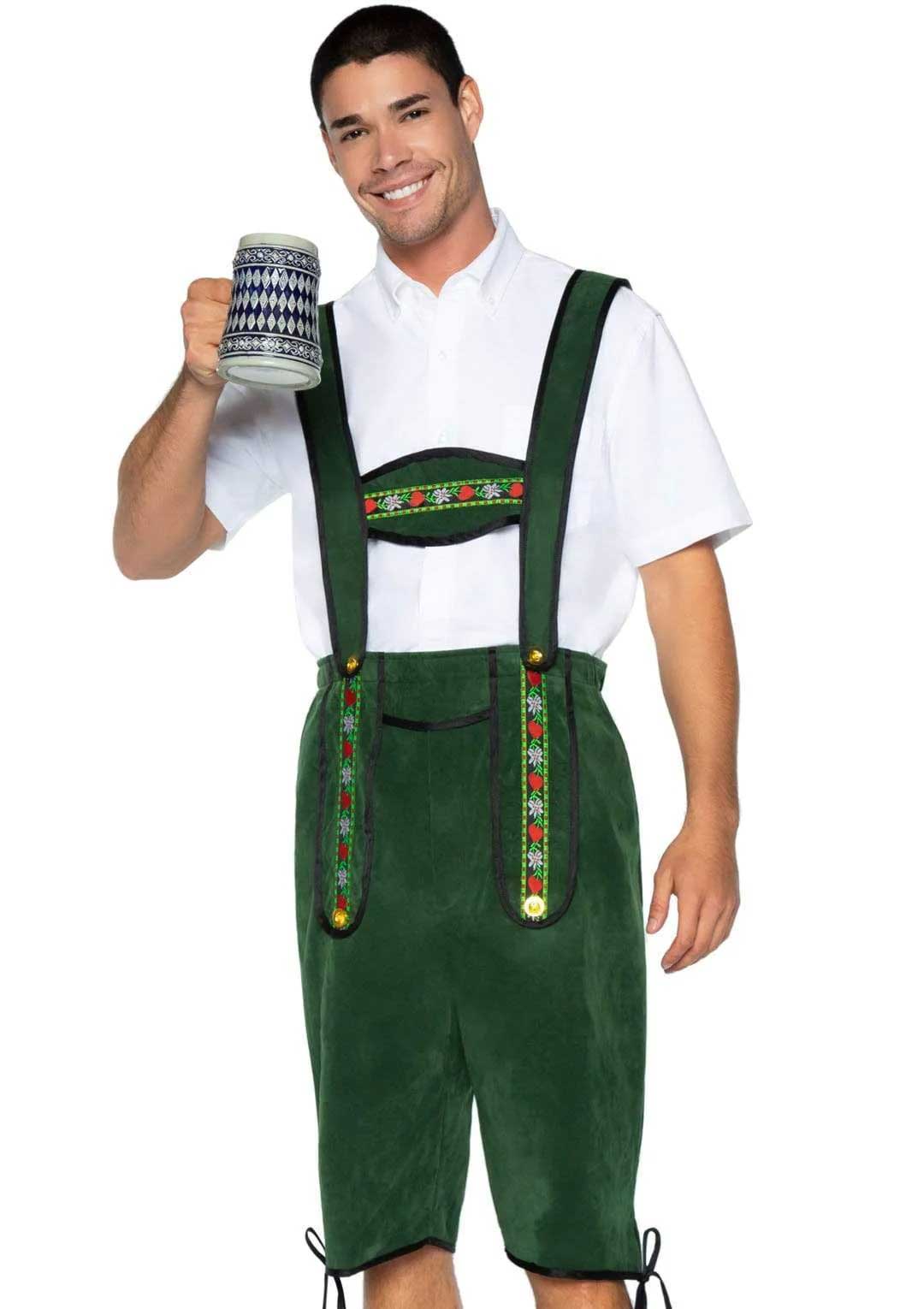 Men's Beerfest Lederhosen Oktoberfest Costume - X-Large - Green - Not Very Vanilla