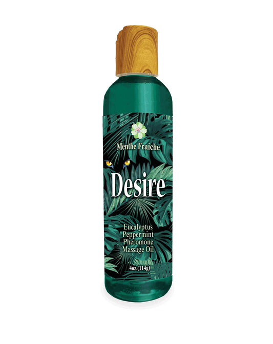 Desire Pheromone Massage Oil 4 Oz - Eucalyptus and Peppermint - Not Very Vanilla