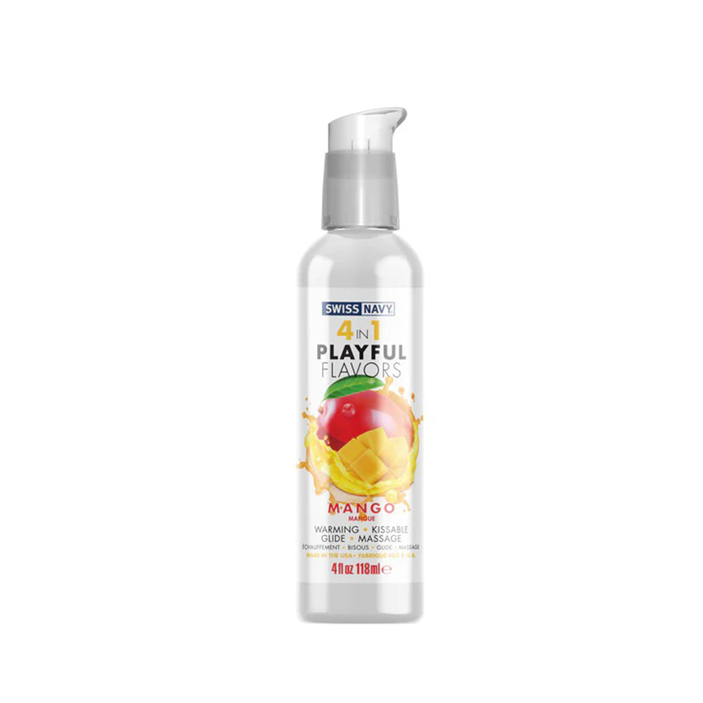 Swiss Navy 4-in-1 Playful Flavors - Mango 4 Oz - Not Very Vanilla