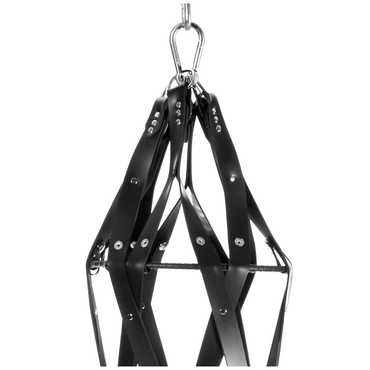 Hanging Rubber Strap Cage - Black - Not Very Vanilla