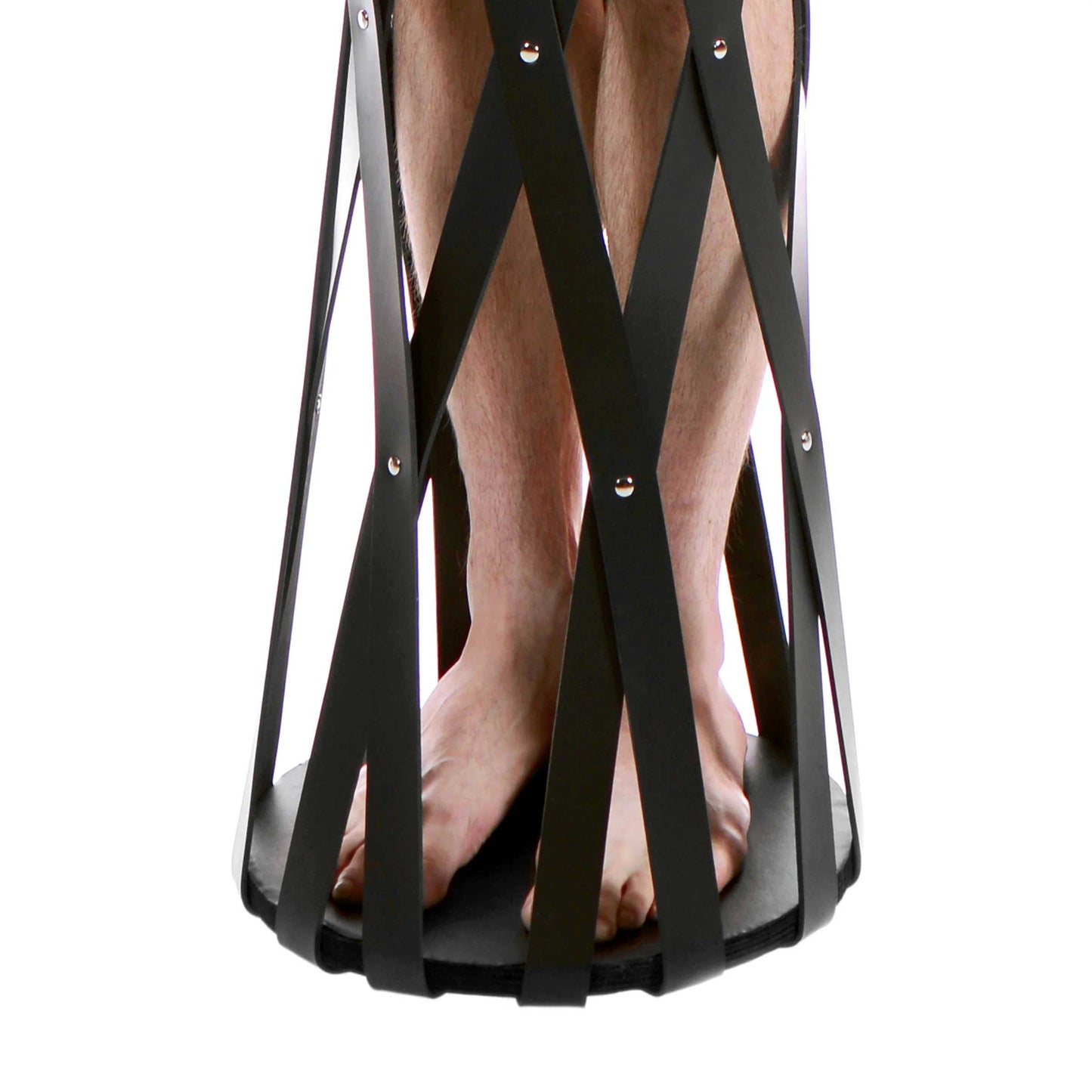 Hanging Rubber Strap Cage - Black - Not Very Vanilla