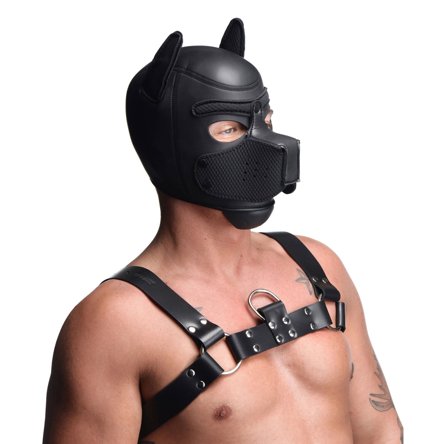 Spike Neoprene Puppy Hood - Black - Not Very Vanilla