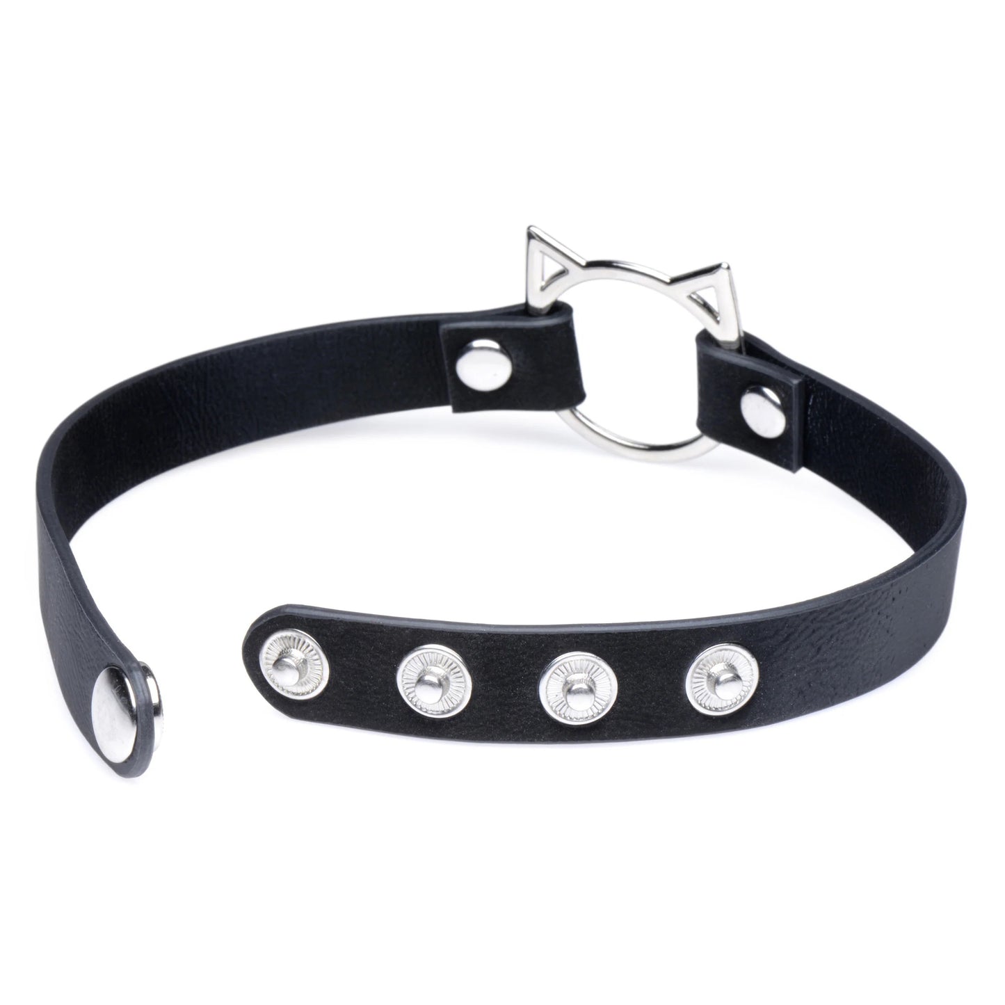 Kinky Kitty Ring Slim Choker - Black - Not Very Vanilla