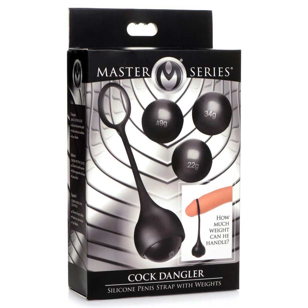 Cock Dangler Silicone Penis Strap With Weights - Black – Not Very Vanilla