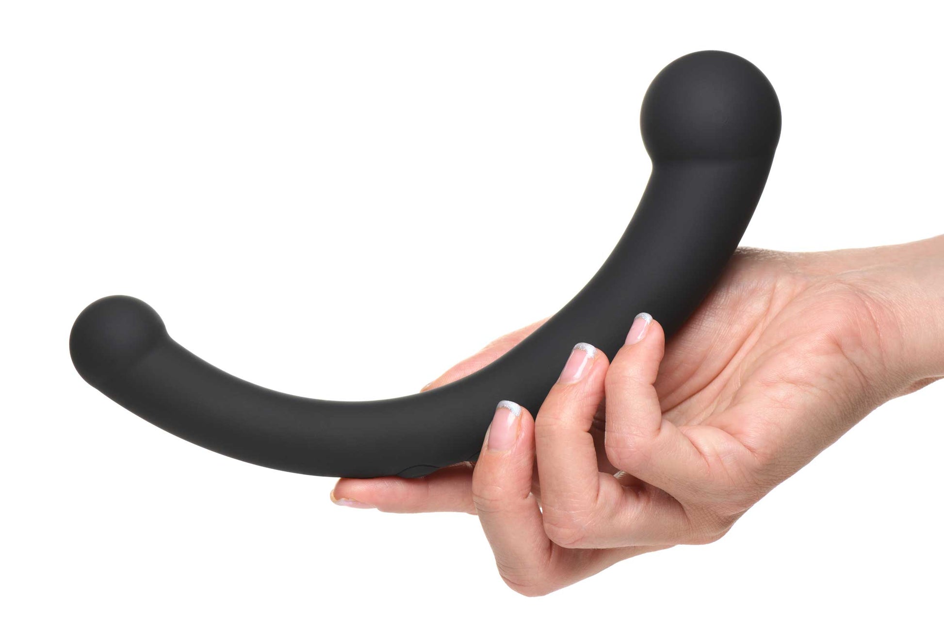 10x Vibra-Crescent Silicone Dual Ended Dildo - Black - Not Very Vanilla