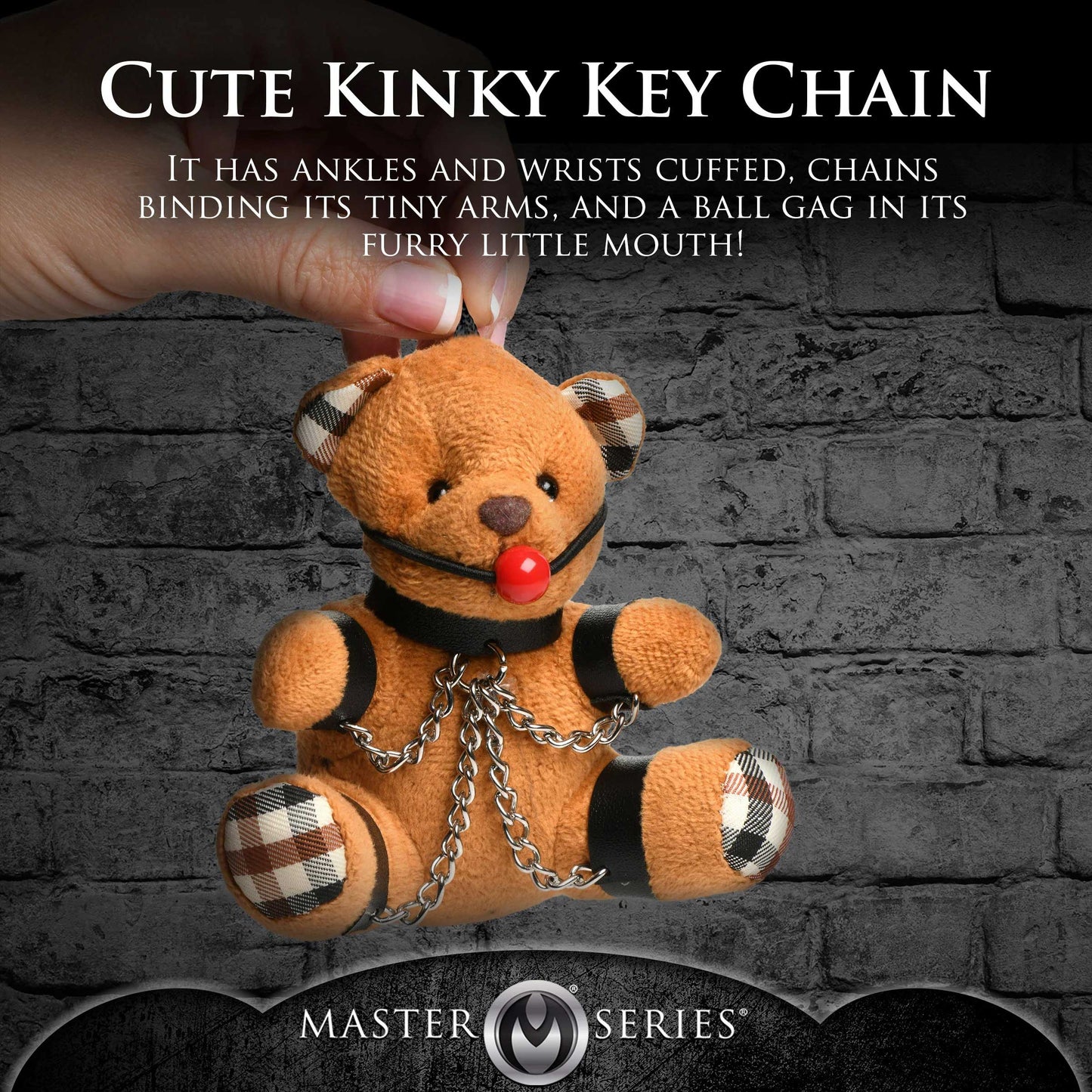 Gagged Teddy Bear Keychain - Not Very Vanilla