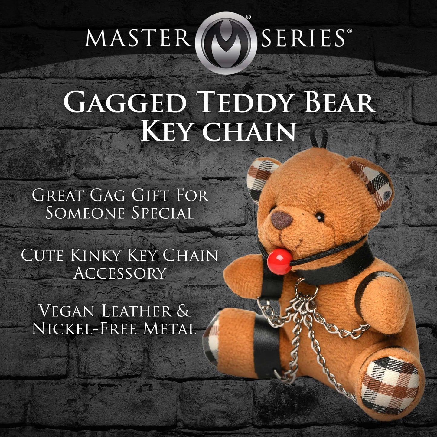 Gagged Teddy Bear Keychain - Not Very Vanilla