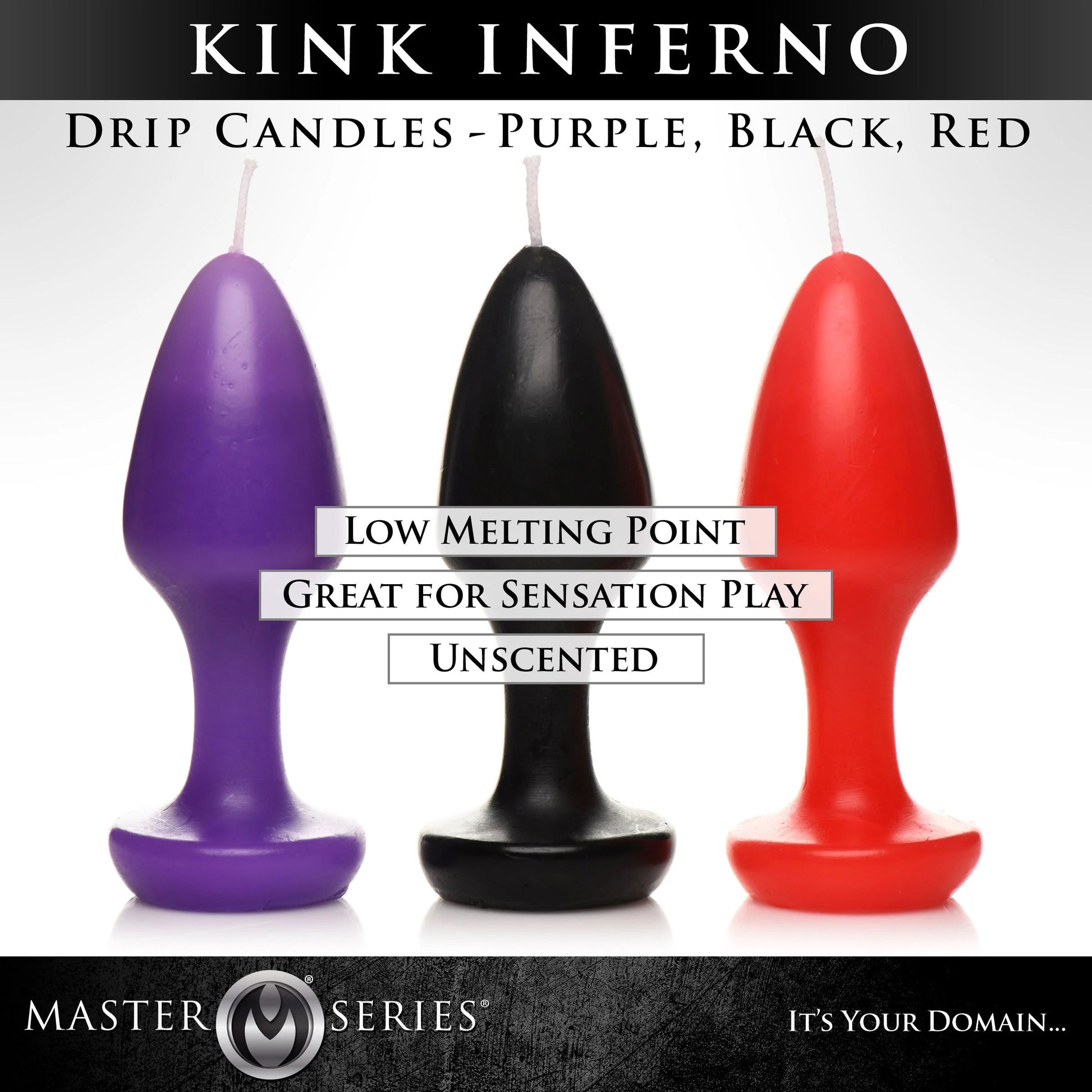 Kink Inferno Drip Candles - Black, Purple, Red - Not Very Vanilla