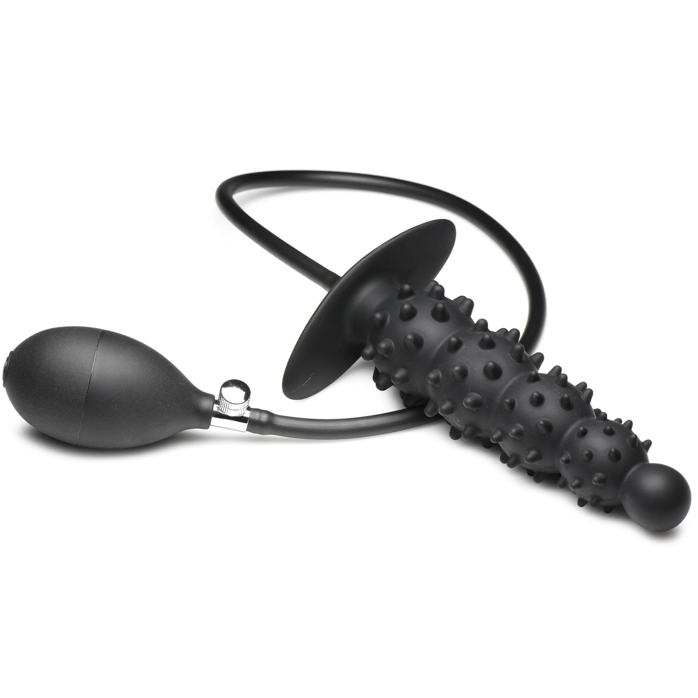 Ass Puffer Nubbed Inflatable Silicone Anal Plug - Black - Not Very Vanilla