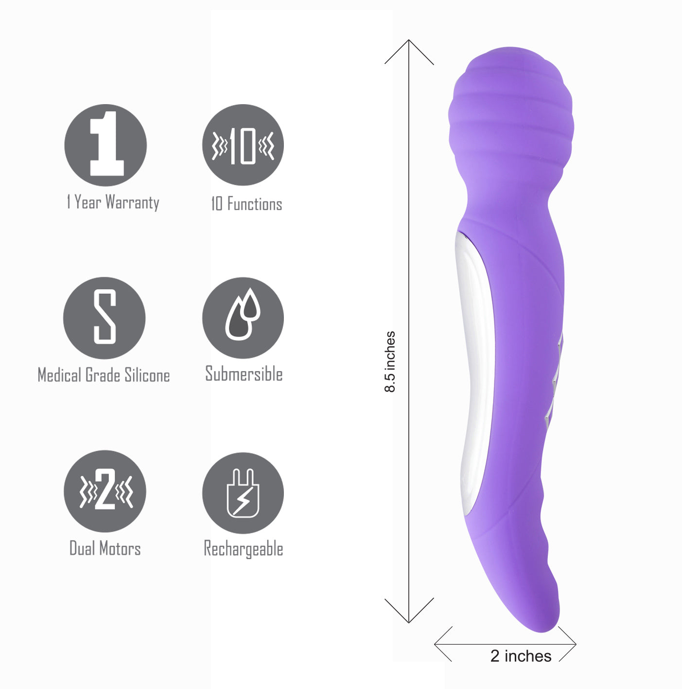 Zoe Twisty Dual Vibrating Pleasure Wand - Purple