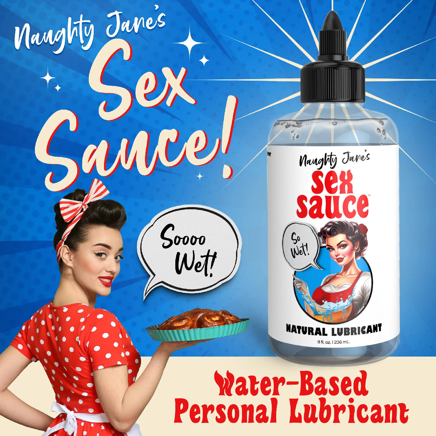 Naughty Jane's Sex Sauce Natural Lubricant 8oz - Not Very Vanilla