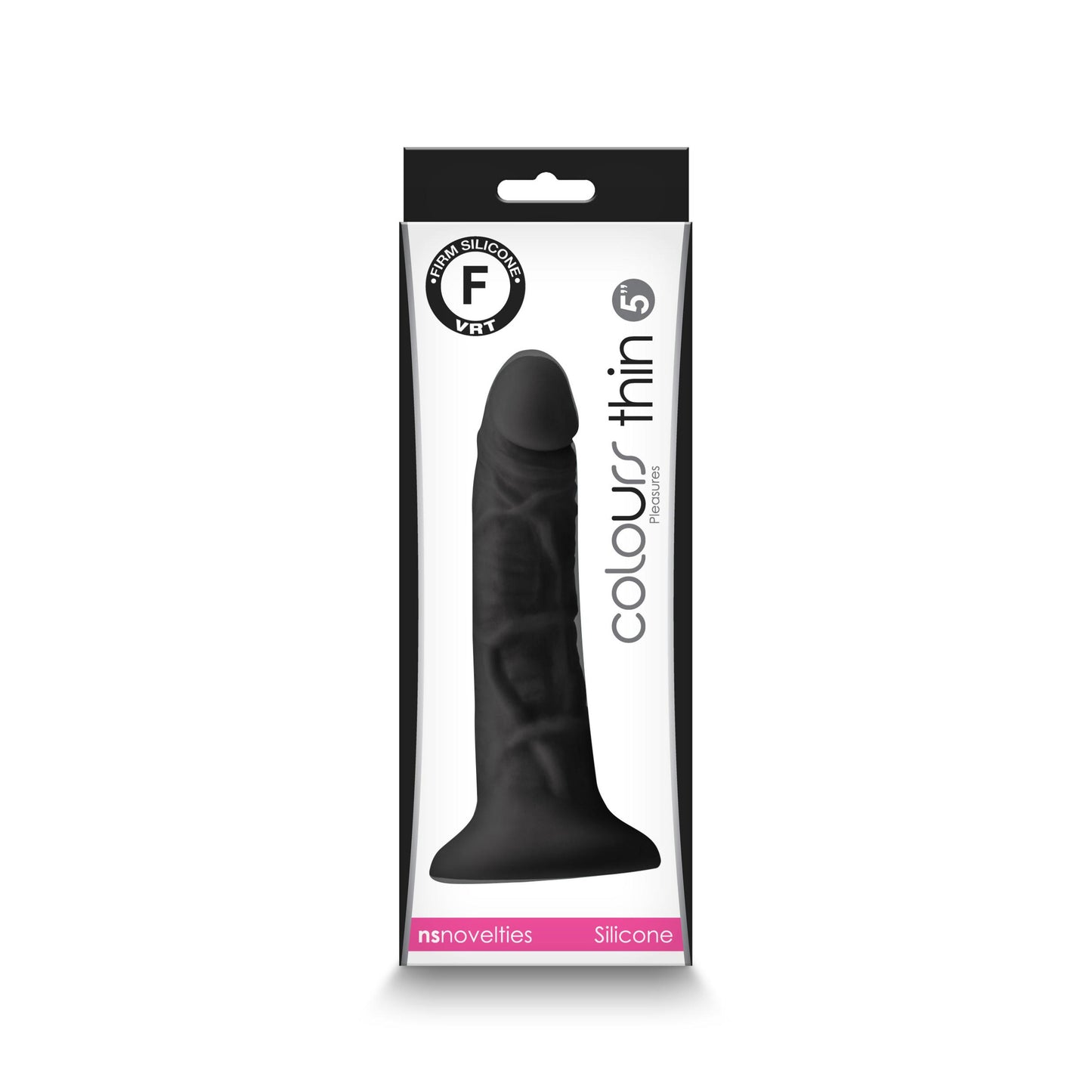 Colours - Pleasures - Thin 5 Inch Dildo - Black - Not Very Vanilla