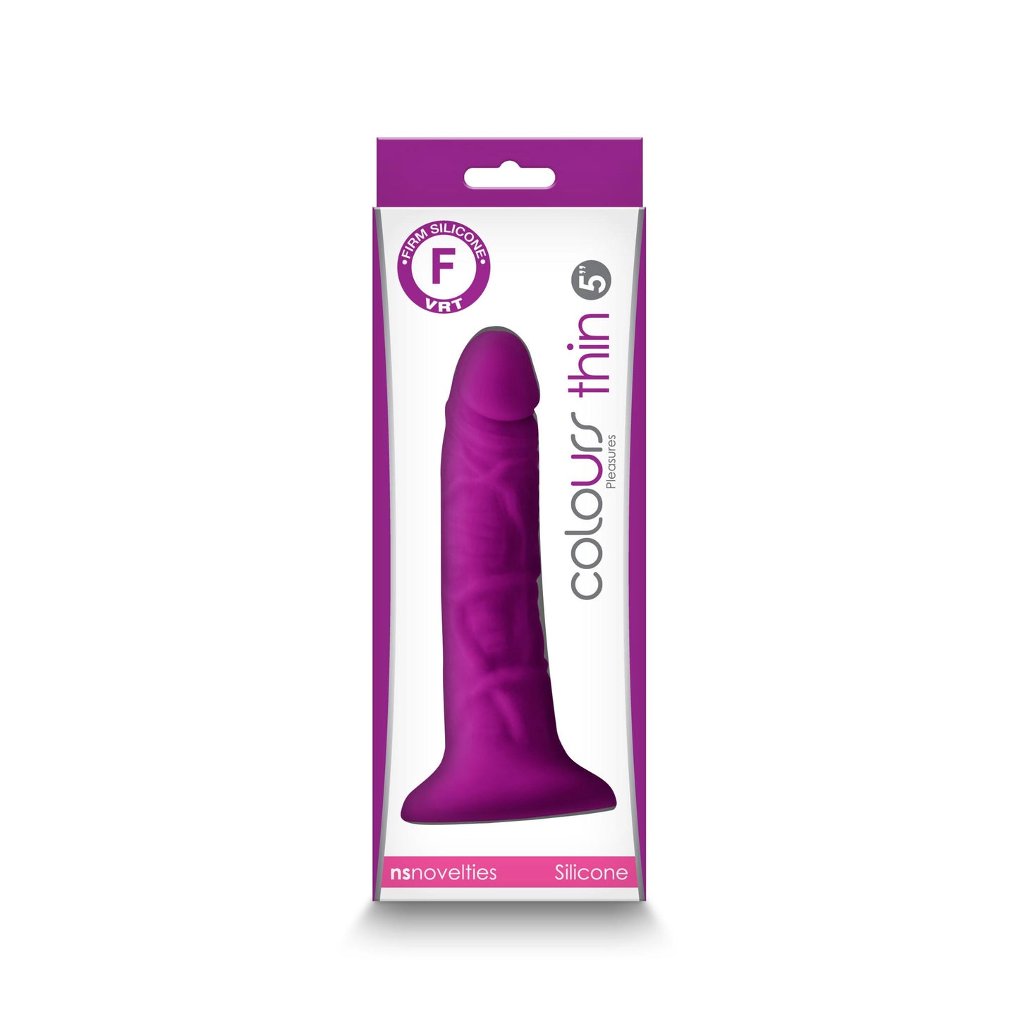 Colours - Pleasures - Thin 5 Inch Dildo - Purple - Not Very Vanilla