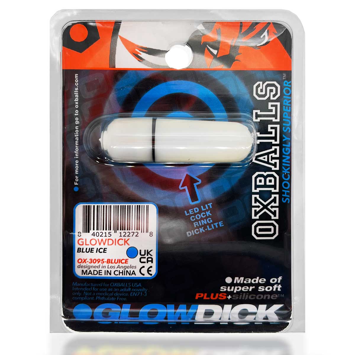 Glowdick Cockring With Led - Blue Ice - Not Very Vanilla