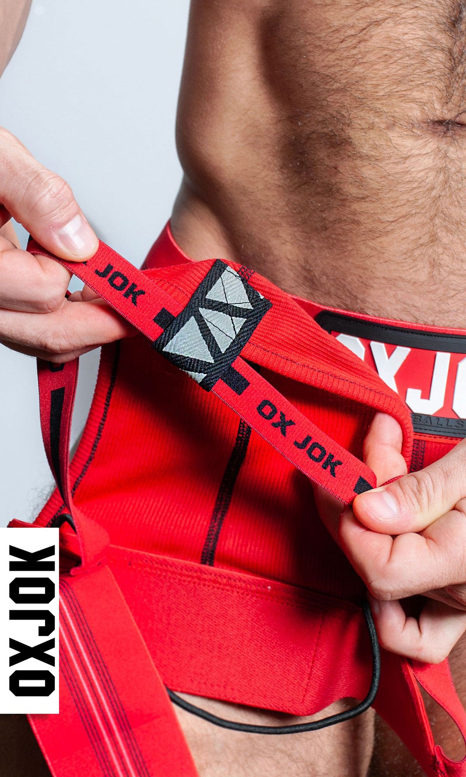 Slingjock Upthrust Slider-Strap Jock Red Hot Large - Not Very Vanilla