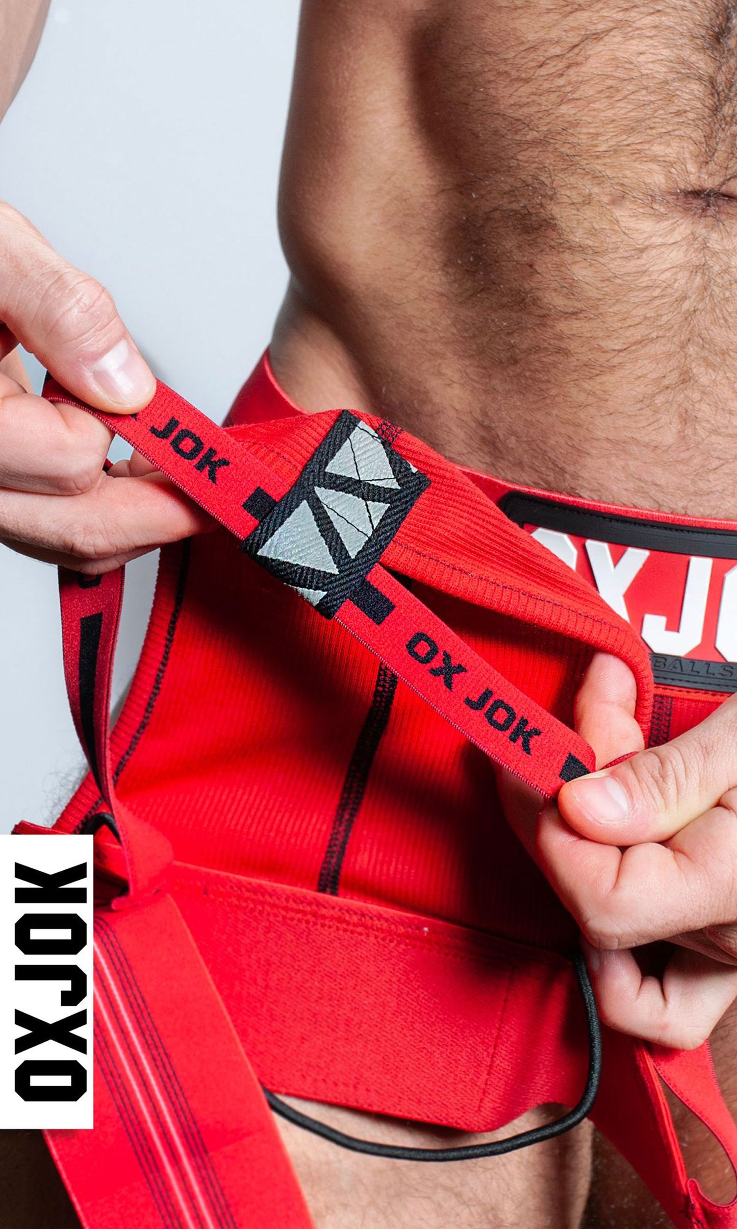 Slingjock Upthrust Slider-Strap Jock Red Hot Small - Not Very Vanilla