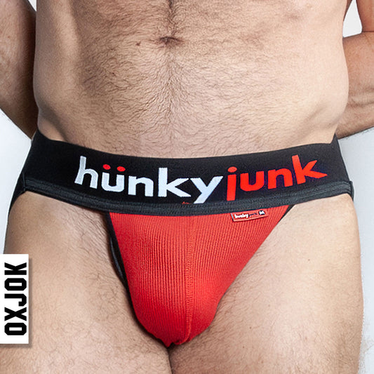 Hunker Comfy-Pouch Slider-Strap Jock Red Hot Large - Not Very Vanilla