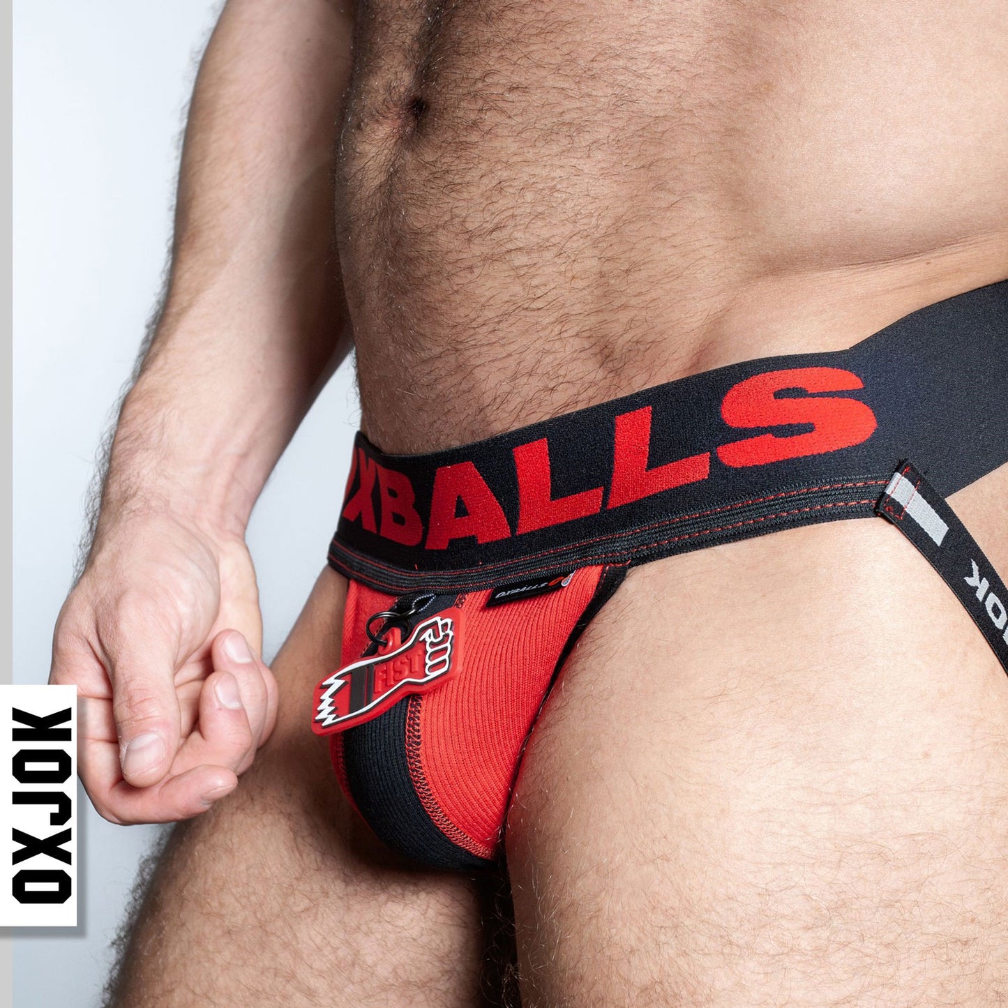 Fisterjock 3d Fist Tagger Jock Black/red Medium - Not Very Vanilla