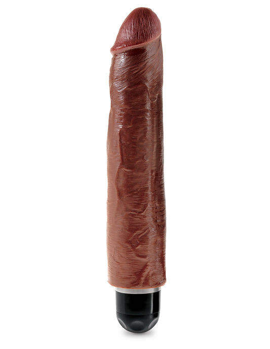 King Cock 10 Inch Vibrating Stiffy Brown