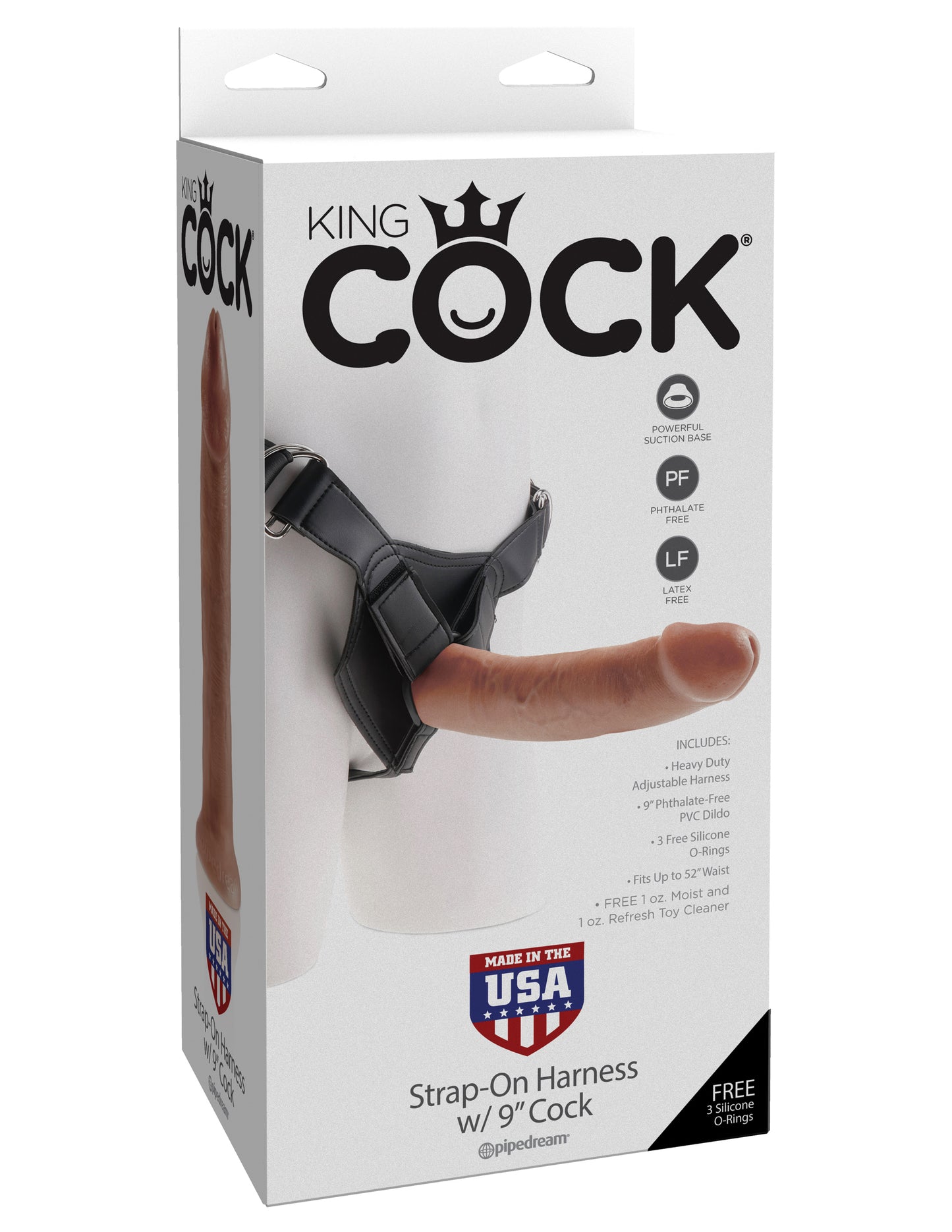 King Cock Strap-on Harness With 9 Inch Cock - Tan - Not Very Vanilla