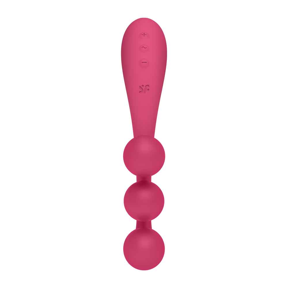 Tri Ball 1 Lay on Vibrator - Red - Not Very Vanilla