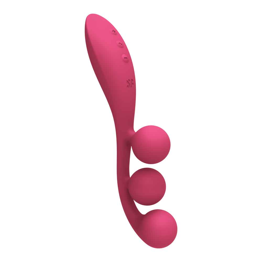 Tri Ball 1 Lay on Vibrator - Red - Not Very Vanilla