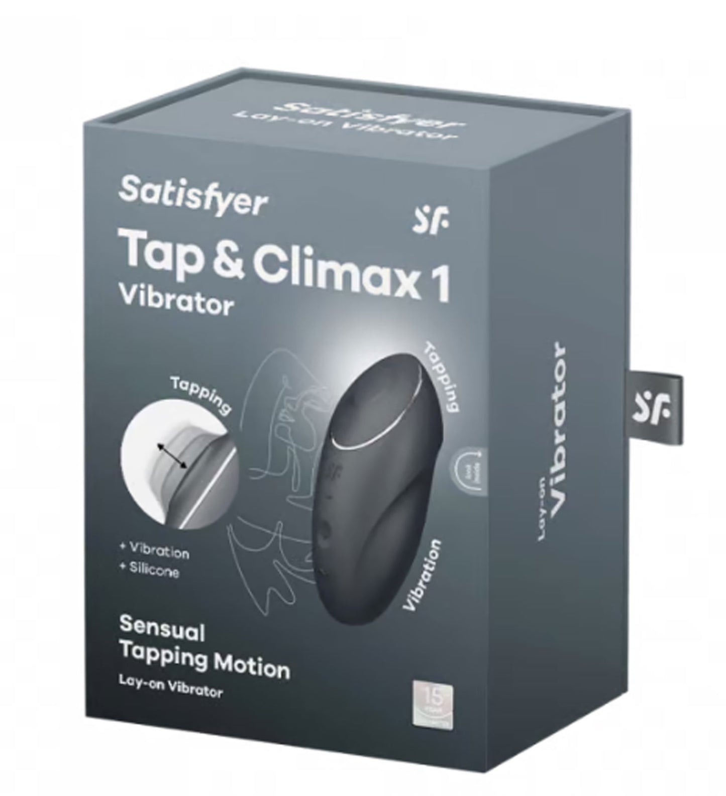 Satisfyer Tap and Climax 1 Vibrator - Grey - Not Very Vanilla