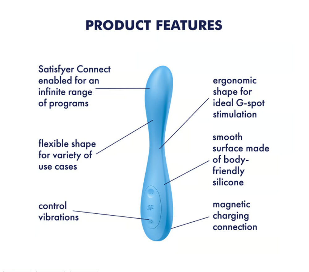 Satisfyer G-Spot Flex 4 Connect App - Multi Vibrator - Blue - Not Very Vanilla