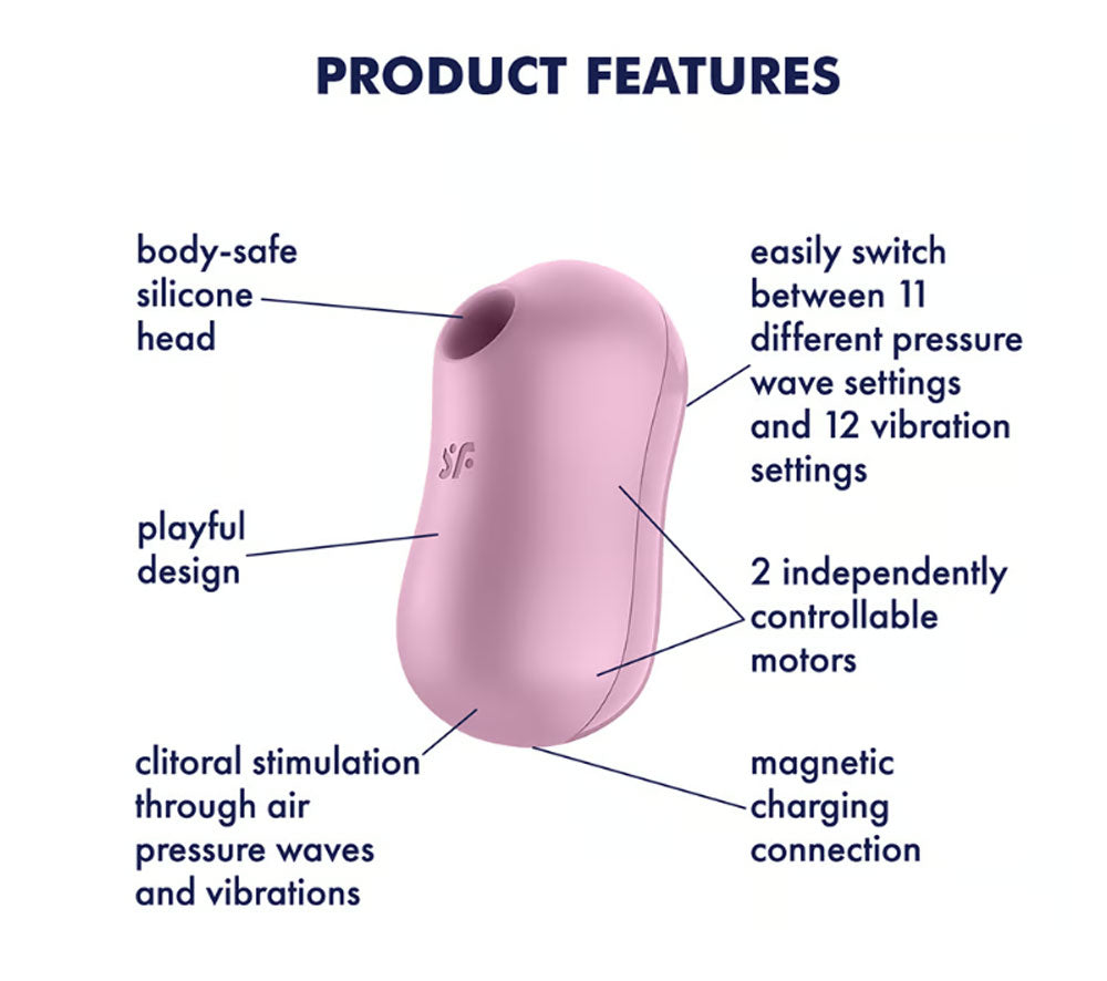 Satisfyer Cotton Candy - Air Pulse Stimulator Plus Vibrator - Lilac - Not Very Vanilla