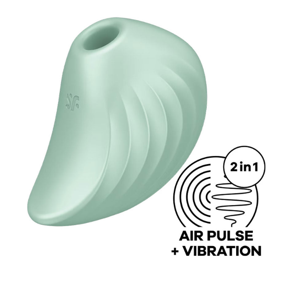 Satisfyer Pear Diver - Air Pulse Stimulator Plus Vibration - Mint - Not Very Vanilla