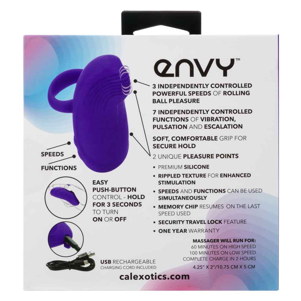 Envy Handheld Rolling Ball Massager - Purple - Not Very Vanilla