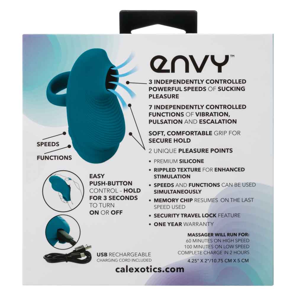 Envy Handheld Suction Massager - Blue - Not Very Vanilla