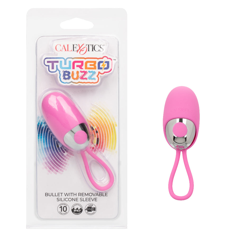 Turbo Buzz Bullet With Removable Silicone Sleeve - Pink - Not Very Vanilla