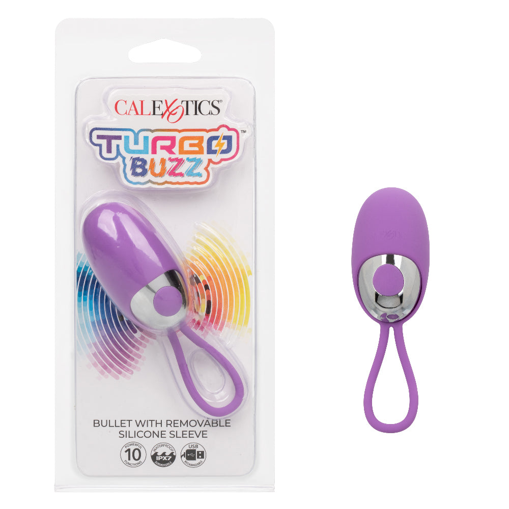 Turbo Buzz Bullet With Removable Silicone Sleeve - Purple - Not Very Vanilla