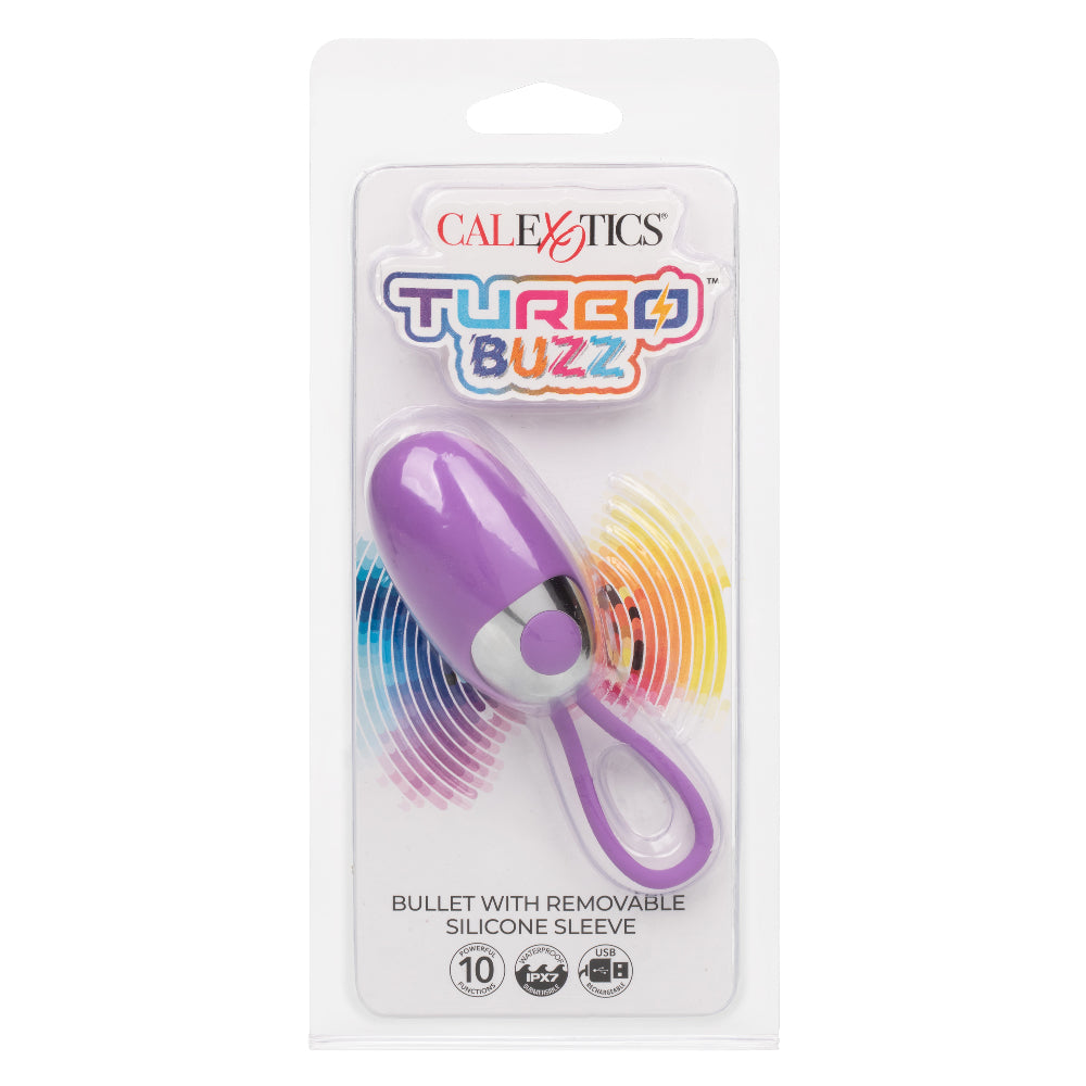 Turbo Buzz Bullet With Removable Silicone Sleeve - Purple - Not Very Vanilla