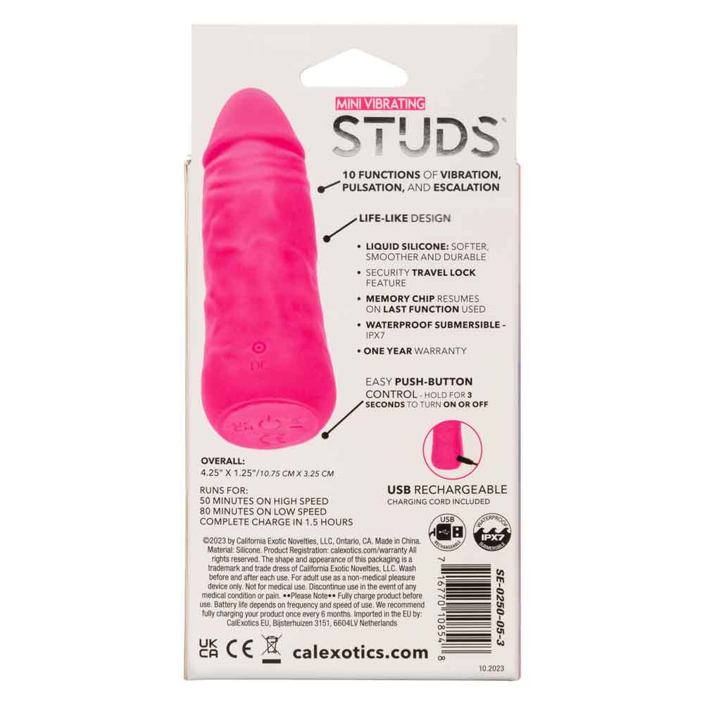 Mini Vibrating Studs - Pink - Not Very Vanilla