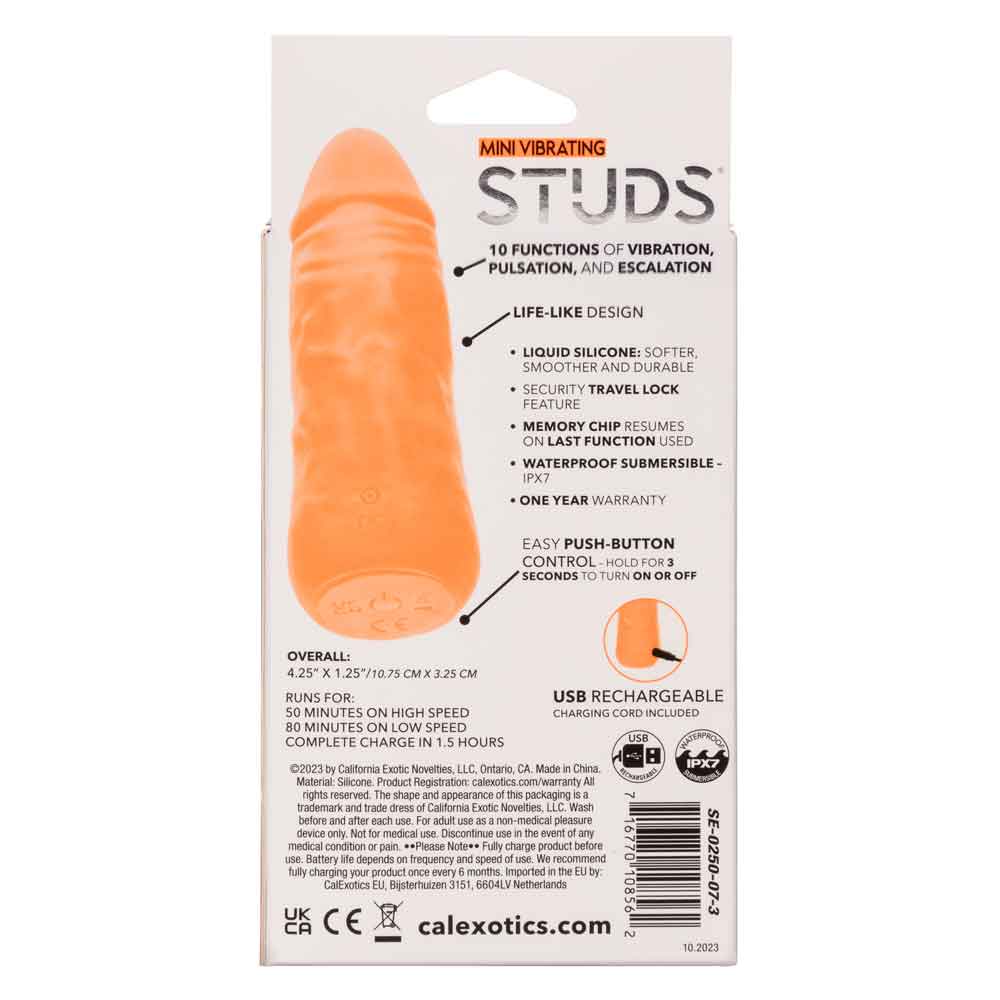 Mini Vibrating Studs - Orange - Not Very Vanilla