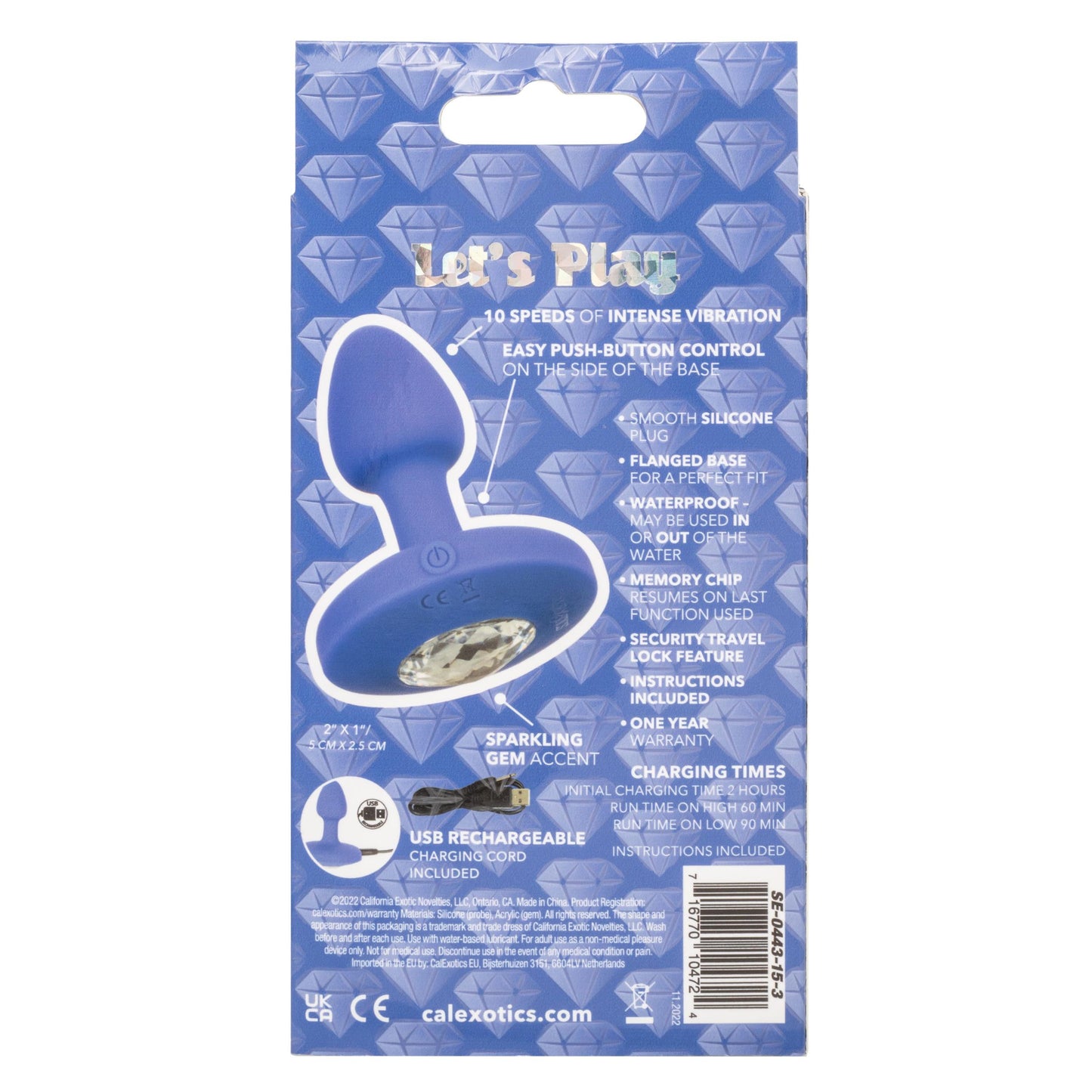 Cheeky Gems - Small Rechargeable Vibrating Probe - Vibrating Probe - Blue - Not Very Vanilla