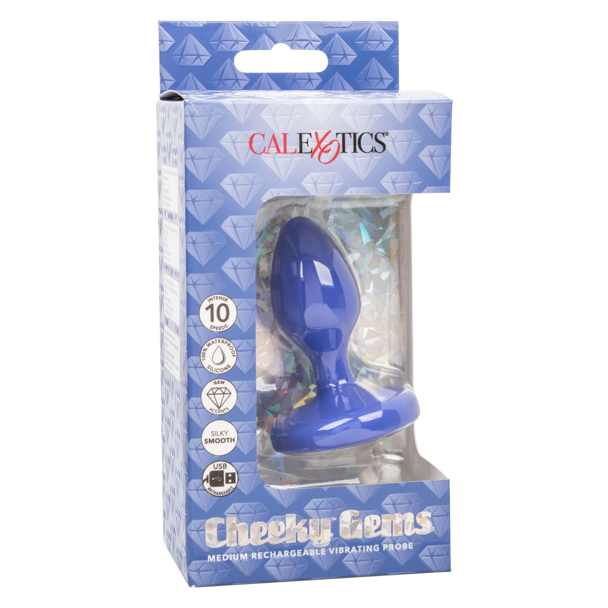 Cheeky Gems - Medium Rechargeable Vibrating Probe - Blue - Not Very Vanilla