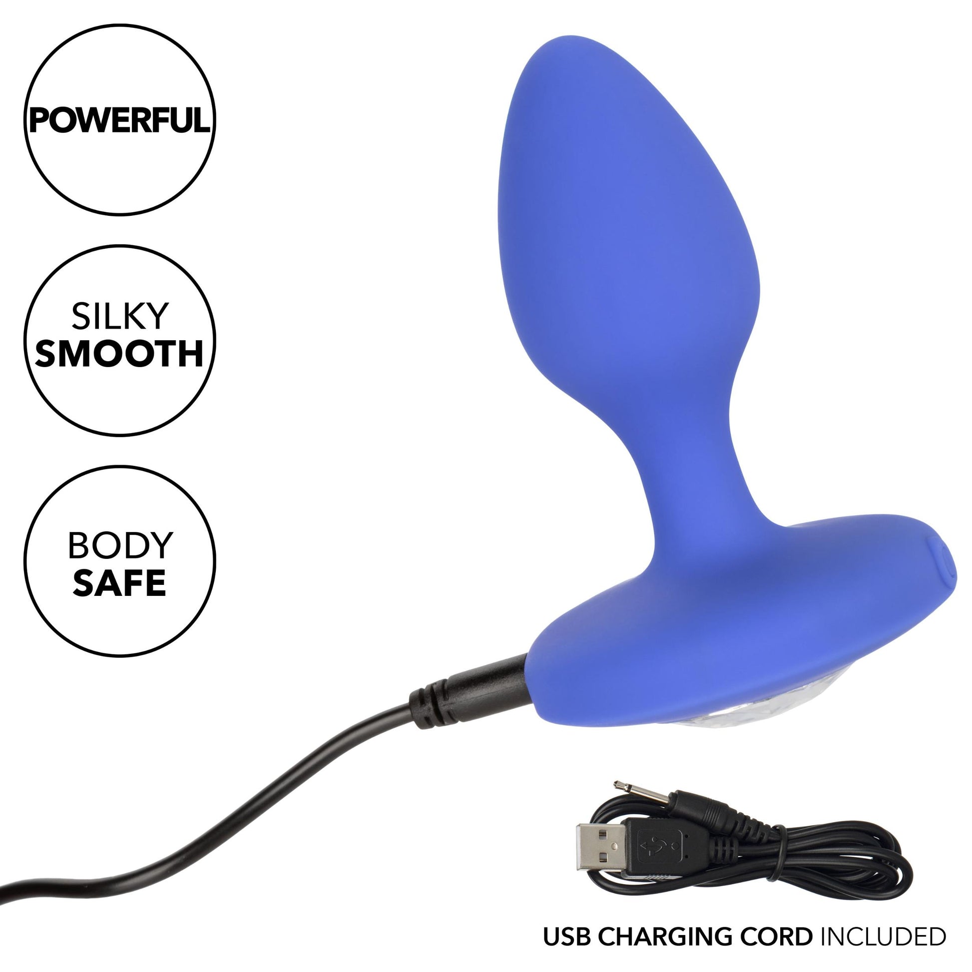 Cheeky Gems - Medium Rechargeable Vibrating Probe - Blue - Not Very Vanilla