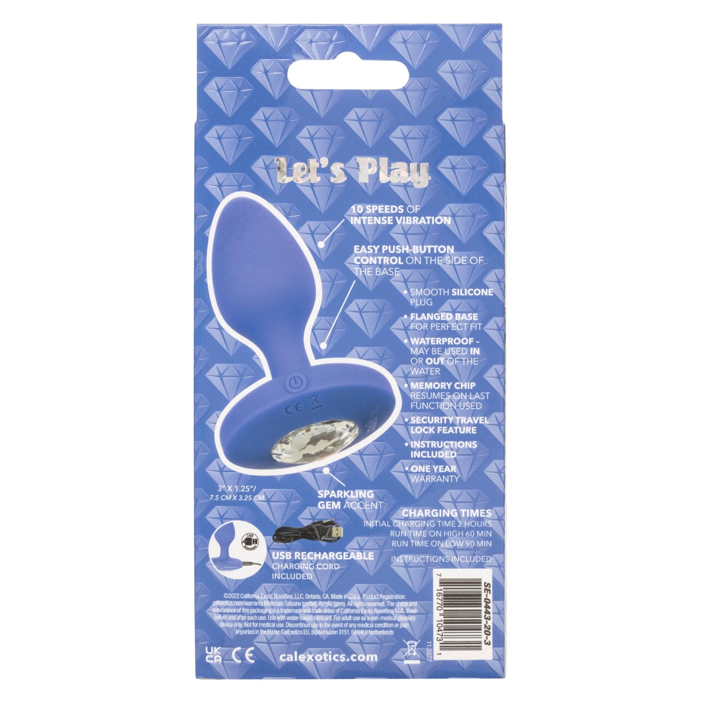 Cheeky Gems - Medium Rechargeable Vibrating Probe - Blue - Not Very Vanilla