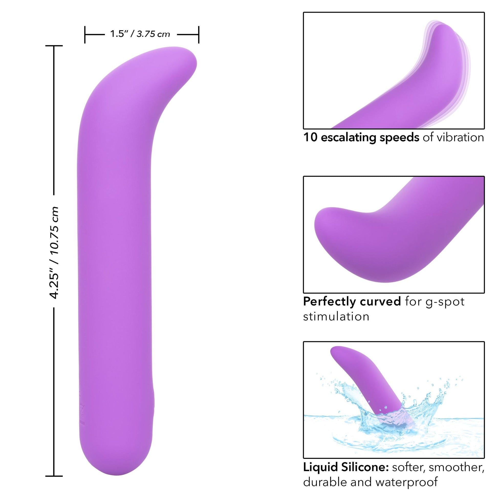 Bliss Liquid Silicone Mini G Vibe - Purple - Not Very Vanilla