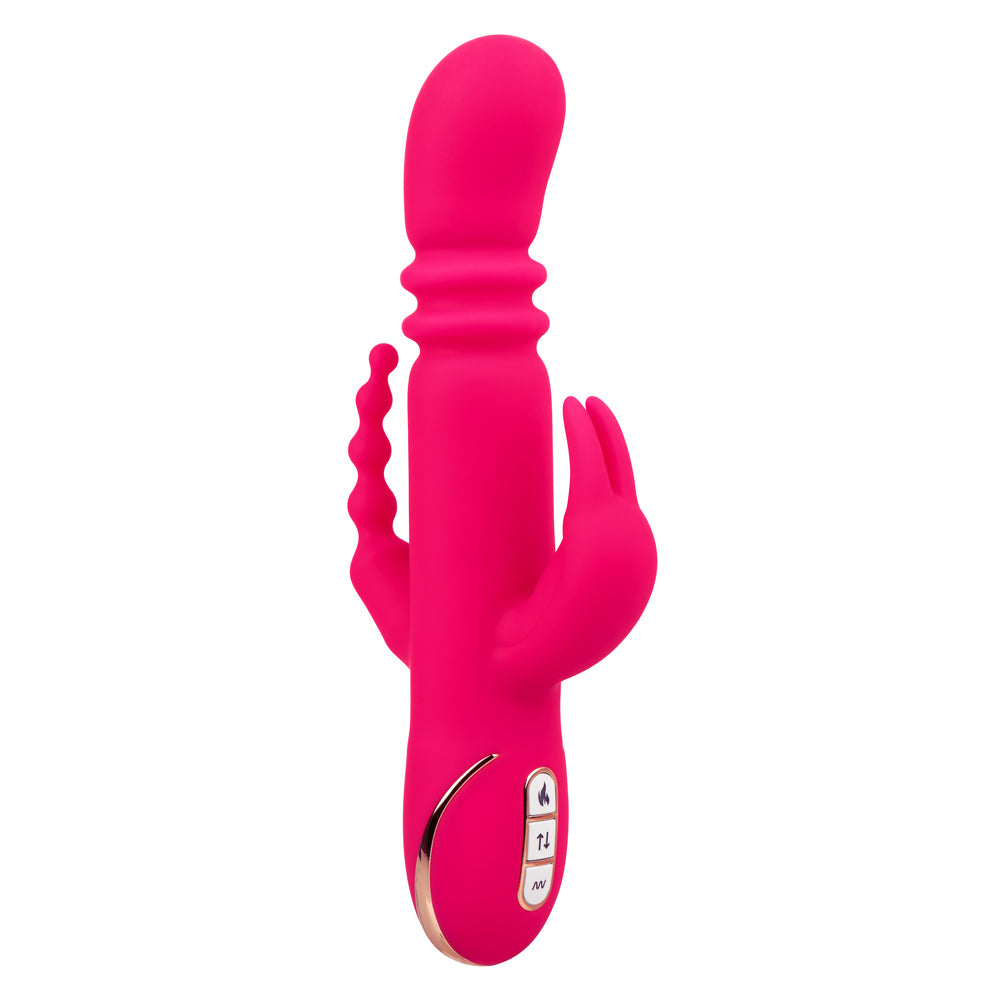 Jack Rabbit Signature Heated Silicone Triple Fantasy Rabbit - Pink - Not Very Vanilla