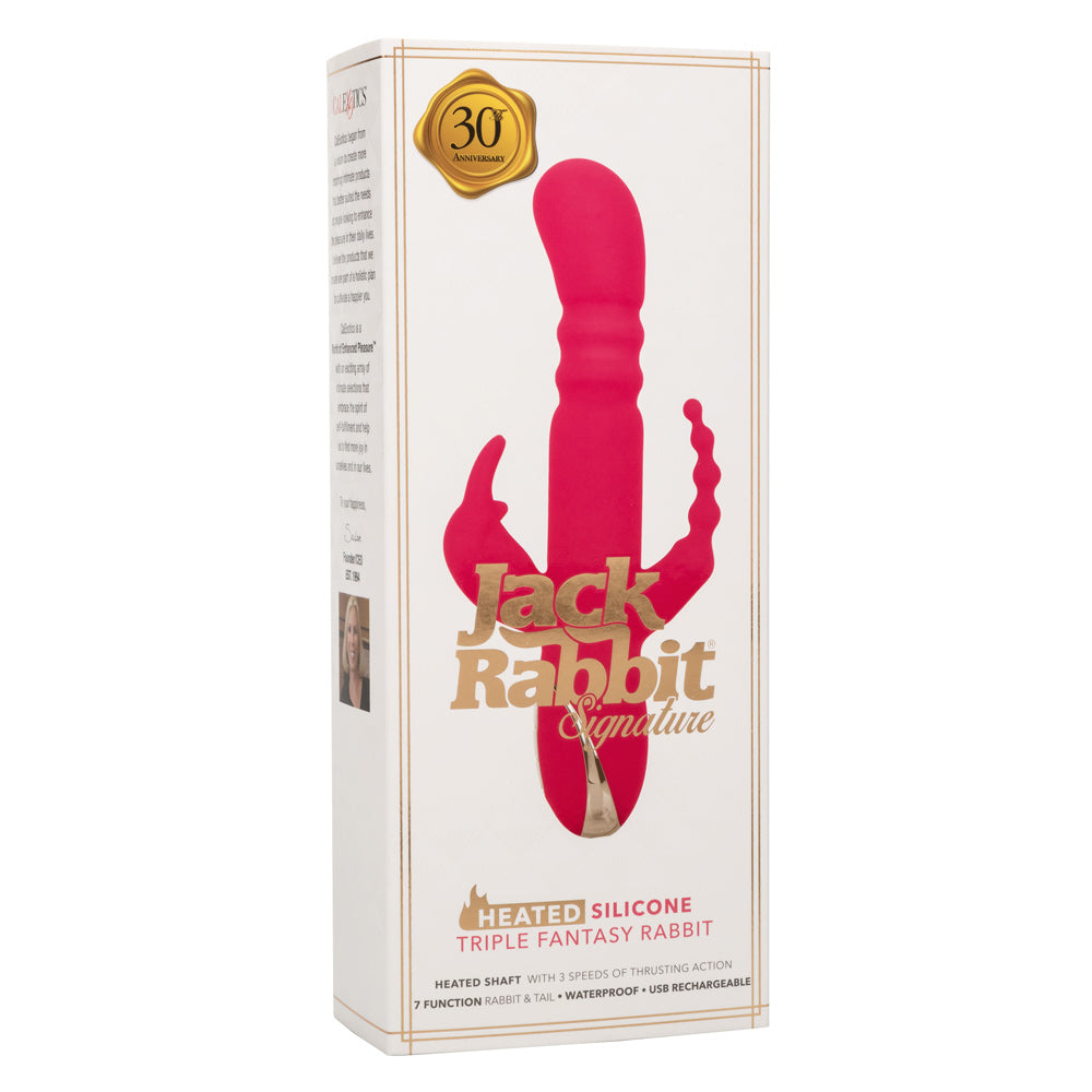 Jack Rabbit Signature Heated Silicone Triple Fantasy Rabbit - Pink - Not Very Vanilla