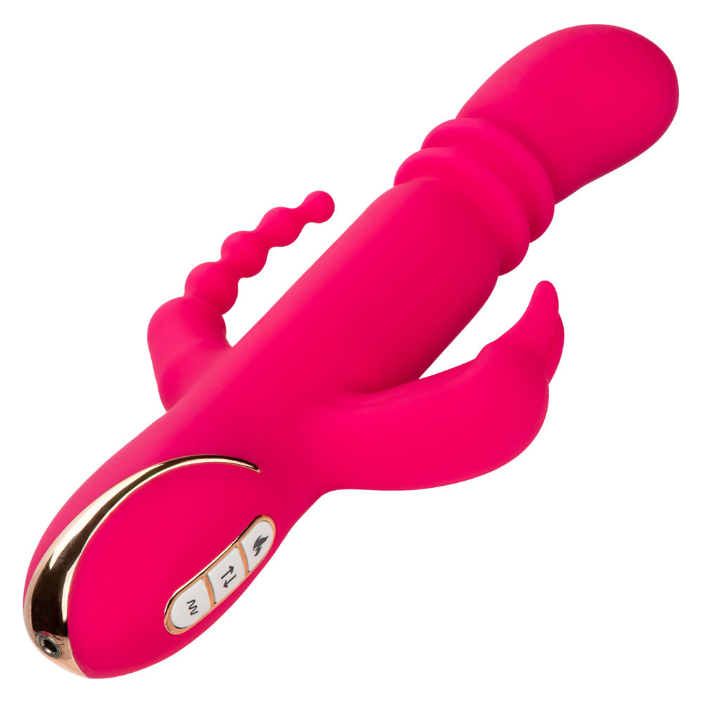 Jack Rabbit Signature Heated Silicone Triple Fantasy Rabbit - Pink - Not Very Vanilla