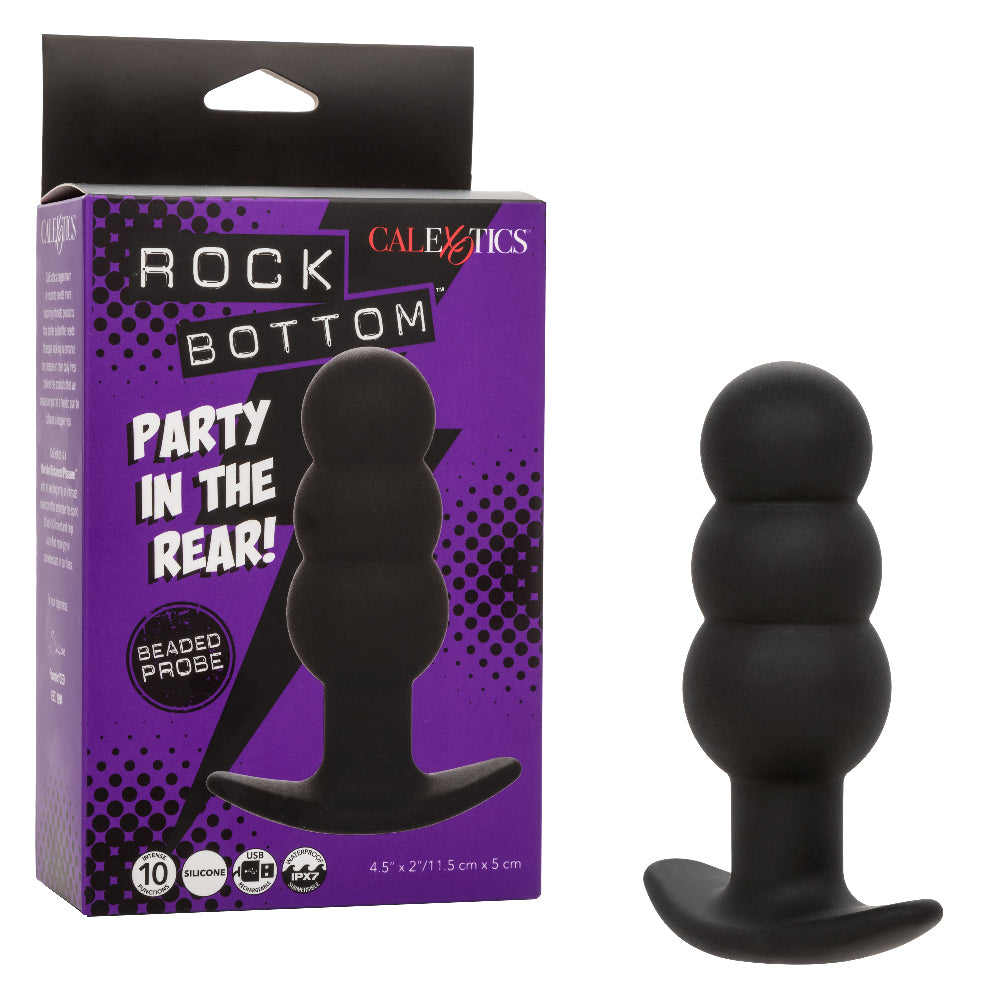 Rock Bottom Beaded Probe - Black - Not Very Vanilla