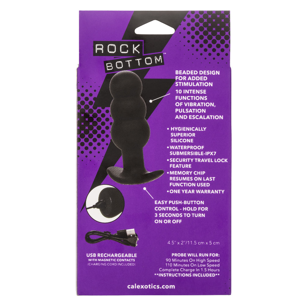 Rock Bottom Beaded Probe - Black - Not Very Vanilla